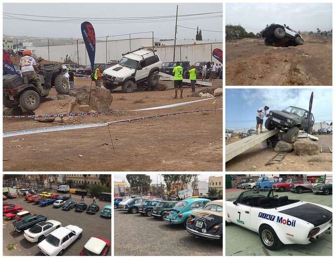 Imágenes de la exhibición de trial  y exposición de coches antiguos/TA.